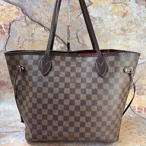 Louis Vuitton Neverfull MM Tote Bag Damier Brown Shoulder Bag